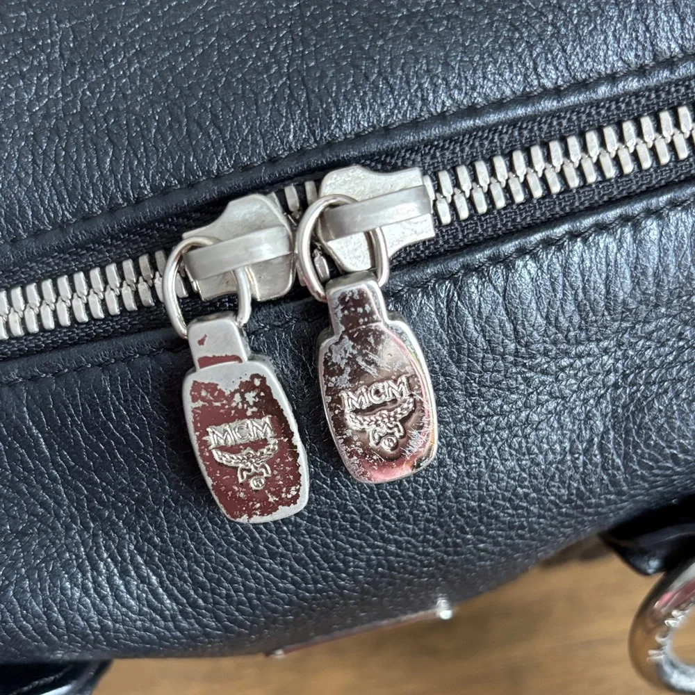 MCM Black Leather Mini Boston Bag - Picture 11 of 12